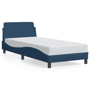 vidaXL Cadre de lit avec tête de lit Dover bleu 80x200 cm tissu
