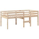 vidaXL Lit haut avec toit 90x200 cm bois de pin massif