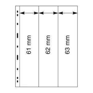 Feuilles Uniplate Lindner noires à 3 bandes pour carnets de timbres-postes.