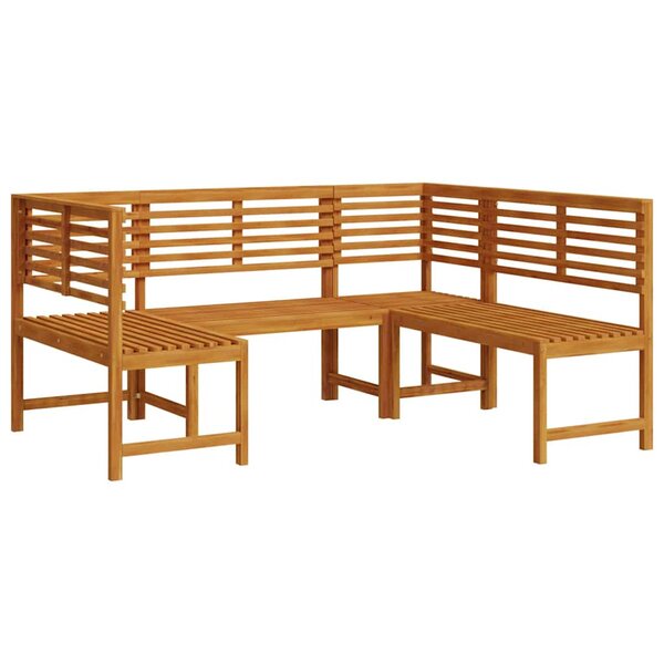 vidaXL Ensemble de banc de jardin 3 Pièces Marron Bois d'acacia massif
