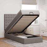 vidaXL Cadre de lit ottoman avec matelas taupe 100x200 cm tissu