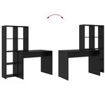 vidaXL Bureau Chêne noir 138.5 x 55 x 143 cm Bois d'ingénierie