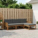 vidaXL Ensemble de canapés d'extérieur 4 pc Naturel et Anthracite