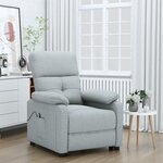 vidaXL Fauteuil inclinable électrique Gris clair Tissu