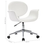 Chaise fauteuil siège pivotante de bureau informatique étude similicuir blanc 02_0024086