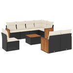 vidaXL Salon de jardin 9 Pièces avec coussins noir résine tressée