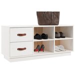 vidaXL Banc à chaussures Blanc 100x34x45 cm Bois de pin massif