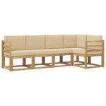vidaXL Ensemble de canapés d'extérieur 5 pc Blanc et Beige