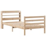 vidaXL Cadre de lit avec tête de lit 90x200 cm bois de pin massif