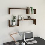 vidaXL Étagères murales 2 Pièces Chêne fumé 100x15x20cm Bois d’ingénierie