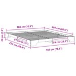 vidaXL Cadre de lit surélevé avec stockage Marron Bois massif en pin