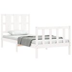 vidaXL Cadre de lit sans matelas blanc 90x200 cm bois de pin massif
