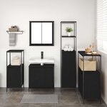 vidaXL Ensemble de mobilier de salle de bain 5 Pièces Chêne noir