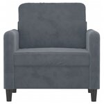 vidaXL Fauteuil Gris foncé 60 cm Velours