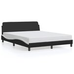 vidaXL Cadre de lit Dover noir et blanc 152x203 cm similicuir