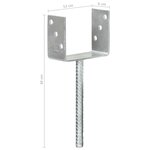 vidaXL Piquets de clôture 6 Pièces Argenté 12x6x30 cm Acier galvanisé