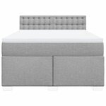 vidaXL Sommier à lattes de lit avec matelas Gris clair 160x200cm Tissu
