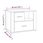vidaXL Table de chevet Chêne sonoma 60x36x45 cm Bois d'ingénierie