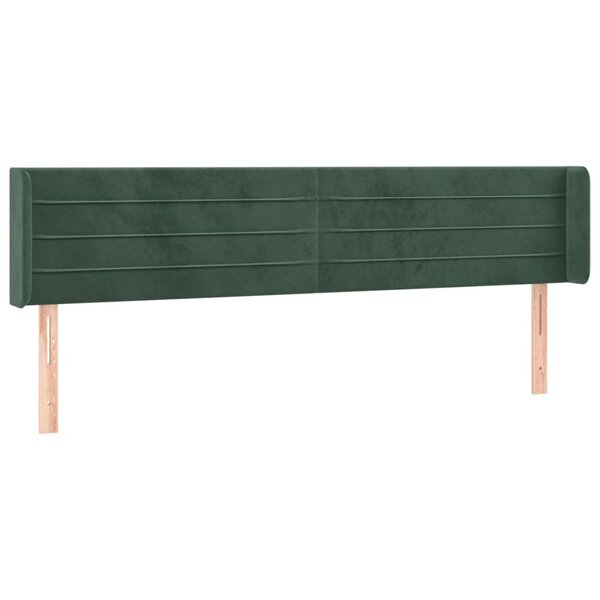 vidaXL Tête de lit avec oreilles Vert foncé 183x16x78/88 cm Velours