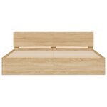 vidaXL Cadre de lit avec tête de lit et LED chêne sonoma 180x200 cm
