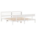 vidaXL Cadre de lit sans matelas blanc 200x200 cm bois massif de pin