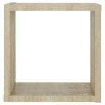 vidaXL Étagères cube murales 4 Pièces Chêne sonoma 30x15x30 cm
