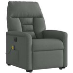 vidaXL Fauteuil inclinable de massage électrique Gris foncé Tissu
