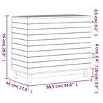 vidaXL Panier à linge blanc 88 5x44x76 cm Bois massif de pin