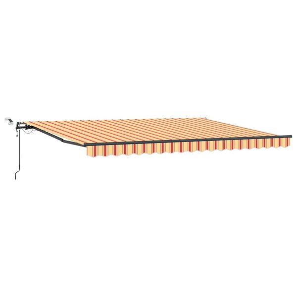 vidaXL Auvent Rétractable with jaune et orange 450 × 300 cm tissu