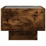 vidaXL Table d'appoint et LED chêne fumé 40x40x30 cm bois d'ingénierie