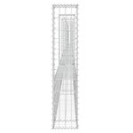 vidaXL Panier de gabion en forme de U avec 7 poteaux Fer 740x20x100 cm