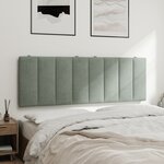 vidaXL Coussin de tête de lit Hanko gris clair 137 cm velours