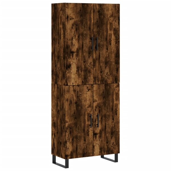 vidaXL Buffet haut Chêne fumé 69 5x34x180 cm Bois d'ingénierie