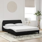 vidaXL Cadre de lit sans matelas noir 160x200 cm velours