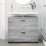 vidaXL Cabinet de salle de bain Sonoma gris 76 5 x 35 x 64 cm