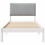 vidaXL Cadre de lit Blanc et gris clair 90 x 200 cm Bois massif en pin