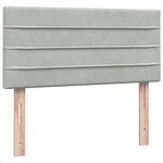 vidaXL Sommier à lattes de lit et matelas gris clair 90x210 cm velours