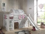 PINO Lit mezzanine avec toboggan Blanc Birdy