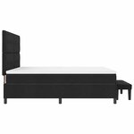vidaXL Lit à ressorts avec tête de lit Noir 180 x 200 cm tissu