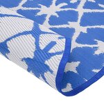 vidaXL Tapis d'extérieur ARAKIL bleu et blanc Ø120 cm PP