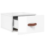 vidaXL Table de chevet murale blanc brillant 35x35x20 cm