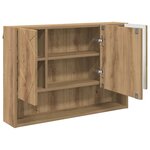 vidaXL Armoire Miroir Montage mural Chêne artisanal 80 x 17 x 55 cm