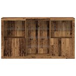 vidaXL Buffet avec lumières LED Bois vieilli 181.5x37x100 cm Bois d'ingénierie