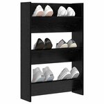vidaXL Cabinet à chaussures avec étagère Chêne noir 60 x 18 x 90 cm