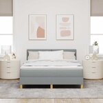 vidaXL Lit à ressorts avec coussin Gris clair 160 x 200 cm tissu