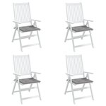 vidaXL Coussins de chaise de jardin lot de 4 gris 40x40x4 cm