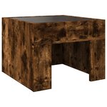vidaXL Table de chevet avec LED infini chêne fumé 40x40x30 cm