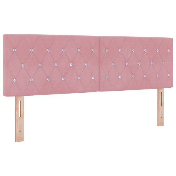 vidaXL Tête de lit LED capitonnée avec boutons en cristal rose 80 cm velours