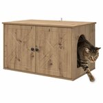 vidaXL Maison pour chat Chêne artisan 85 x 55 x 50 cm