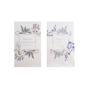 Carte De Voeux -  Sincères Condoléances - Fleurs Visuel Aléatoire*